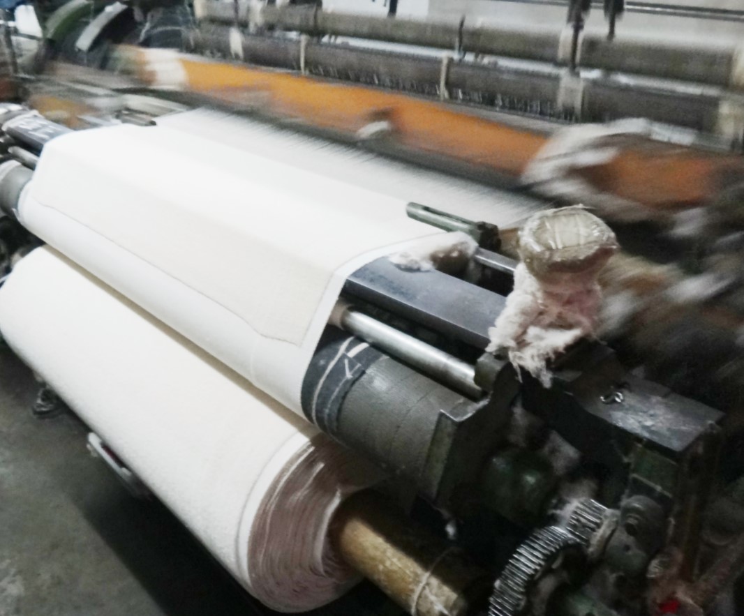 this is a towel fabric weaving on machine picture