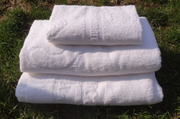 woven logo jacquard embossed towel